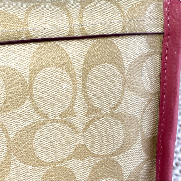 SOLD Coach Town Tote Pink Rose & Beige Signature Bag Purse F76637 - Picture 16 of 16